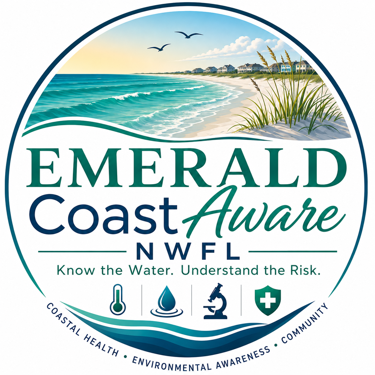 Emerald CoastAware NWFL coastal health badge
